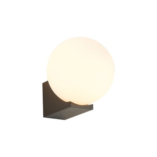 Applique da esterno moderna nera ip54 sfera vetro opaco