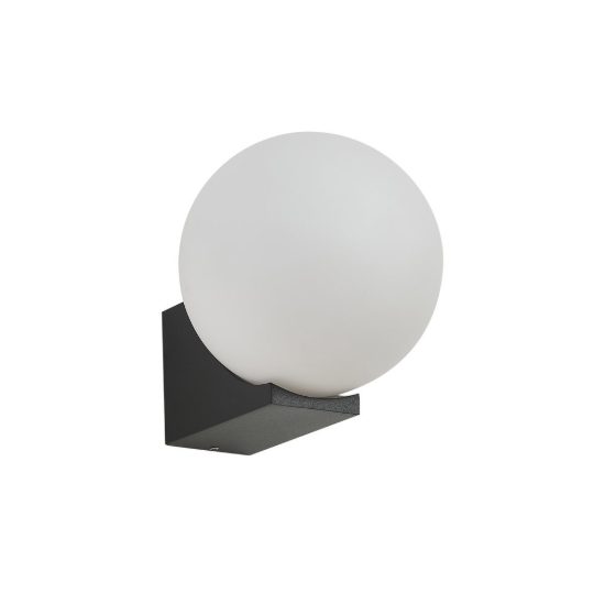 Applique da esterno moderna nera ip54 sfera vetro opaco