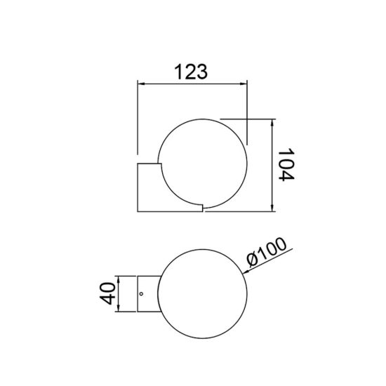 Applique da esterno moderna nera ip54 sfera vetro opaco
