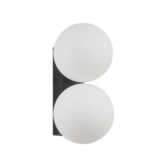 Applique da esterno doppia sfera vetro nera ip54 lampadina g9