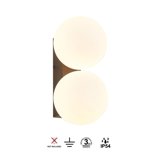 Applique da esterno doppia sfera vetro nera ip54 lampadina g9