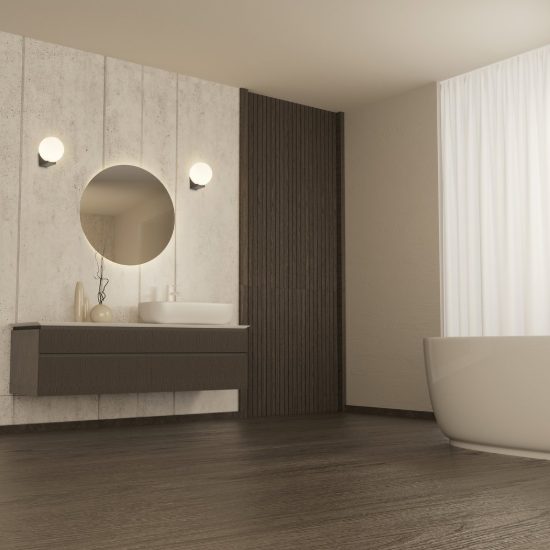 Applique da bagno moderna nera vetro ip54