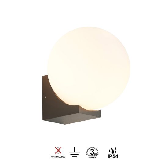 Applique da bagno moderna nera vetro ip54
