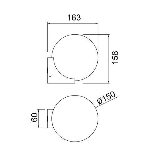 Applique da bagno moderna nera vetro ip54