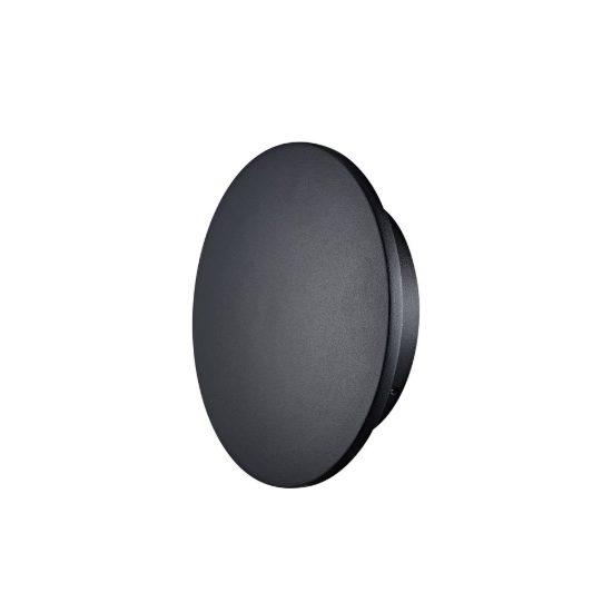 Applique da esterno moderna tonda nera led 10w 3000k ip65
