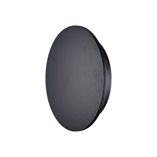 Applique da esterno tonda nera led 15w 3000k ip65 moderna