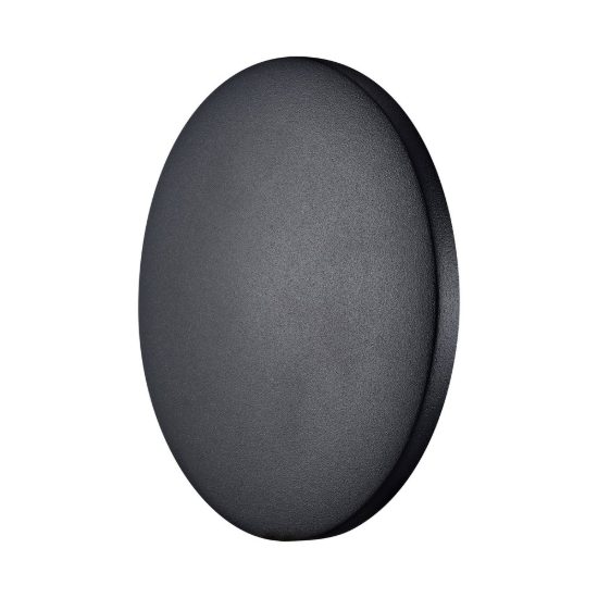 Applique rotonda da esterno ip65 moderna nera led 20w 3000k