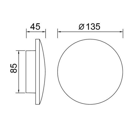 Applique bianca da esterno led 10w 3000k ip65 moderna tonda