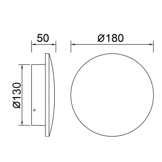 Applique da esterno giardino led 15w 3000k ip65 tonda bianca