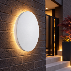 Applique da esterno ip65 led 20w 3000k rotonda bianca