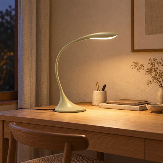 Gea luce nunki lampada da scrivania per ufficio led 5,2w 3000k dimmerabile moderna verde salvia