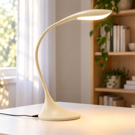 Gea luce nunki lampada da scrivania per ufficio led 5,2w 3000k dimmerabile moderna beige