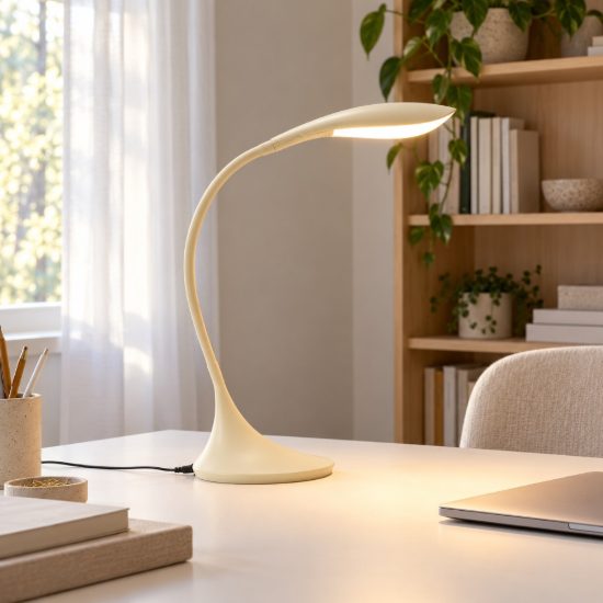 Gea luce nunki lampada da scrivania per ufficio led 5,2w 3000k dimmerabile moderna beige