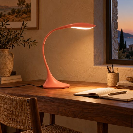 Gea luce nunki lampada da scrivania per ufficio led 5,2w 3000k dimmerabile moderna terracotta
