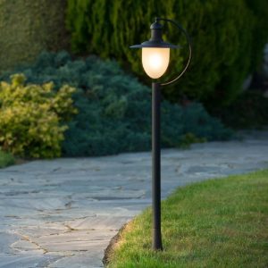 Lampione da giardino a lanterna classico nero ip44