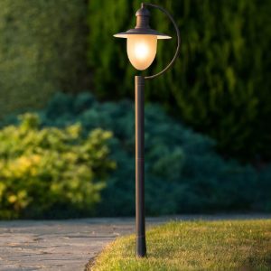 Lampione da giardino a lanterna classico marrone ruggine ip44