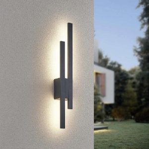 Applique da esterno anti corrosione moderna antracite led 18w 3000k