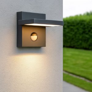 Applique da esterno orientabile antracite moderna led 8w 3000k con sensore di movimento