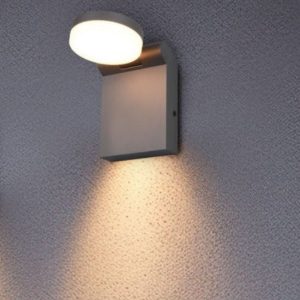 Applique antracite da esterno orientabile led anti corrosione 7,5w cct 2300k 3000k 4000k