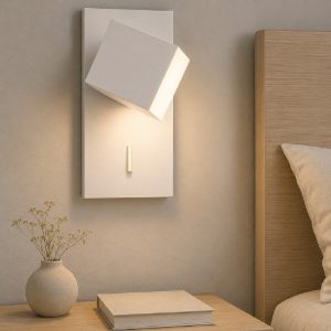 Applique da comodino camera da letto design moderno bianca led 3,8w 3000k orientabile