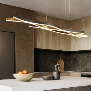Lampadario per cucine moderne led 35w cct 2300k 3000k 4000k colore oro