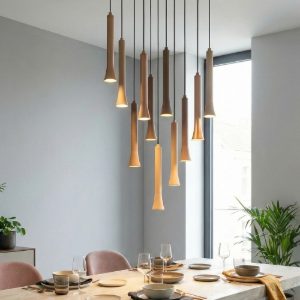 Lampadario a sospensione con 11 pendenti moderno led 33w cct 2300k 3000k 4000k per soggiorno