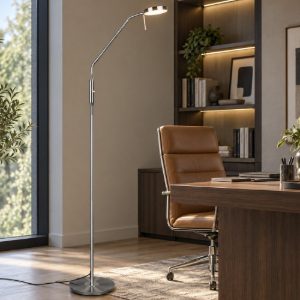 Piantana da terra led 12w cct 2300k 3000k 4000k dimmerabile nichel