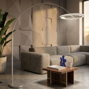 Piantana lampada ad arco nickel led 21w cct 2300k 3000k 4000k