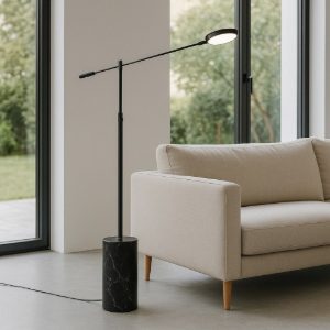 Lampada da terra da lettura led 10w cct 2300k 3000k 4000k nero opaco orientabile