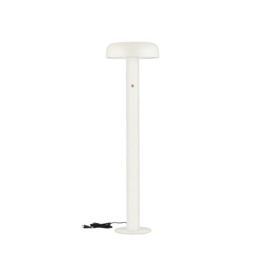 Lampada da terra con testa a disco led 28w 3000k dimmerabile per soggiorno moderna crema