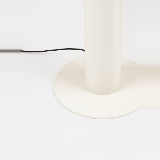 Lampada da terra con testa a disco led 28w 3000k dimmerabile per soggiorno moderna crema