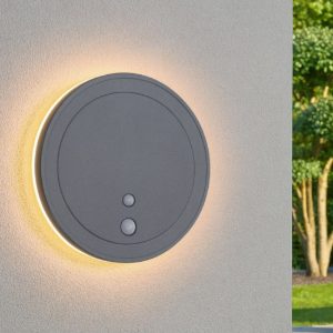 Applique circolare da esterno led 2w sensore di movimento 3000k