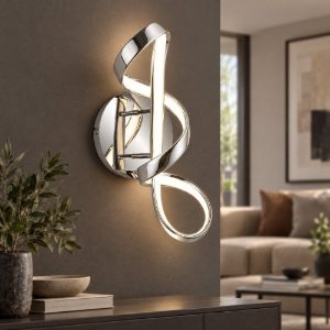 Applique da parete design cromo led 18w 4000k per corridoio