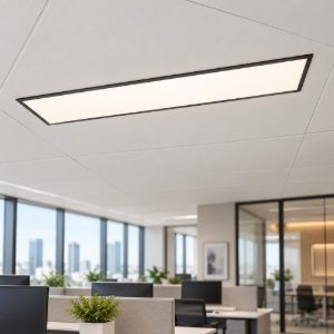 Plafoniera pannello per ufficio led 34w 3000k rettangolare nero opaco