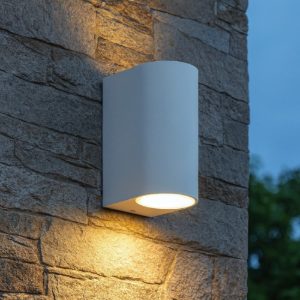 Applique bianco da esterno moderna tonda