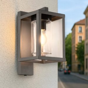 Applique da esterno per veranda antracite con sensore crepuscolare