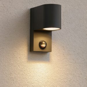 Applique da esterno per balcone moderna antracite con sensore di movimento