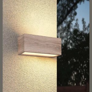 Applique per esterno effetto legno rettangolare moderna
