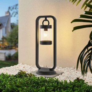 Lampioncino da giardino antracite con sensore crepuscolare