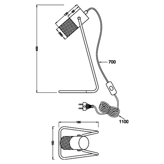Lampada da tavolo cilindrica nero opaco legno led 4w 2700k