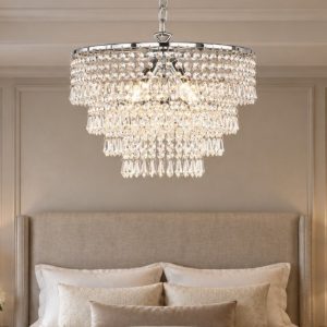 Lampadario classico cromato per salotto