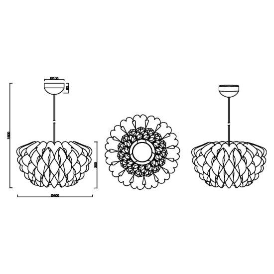 Lampadario a sospensione bianca