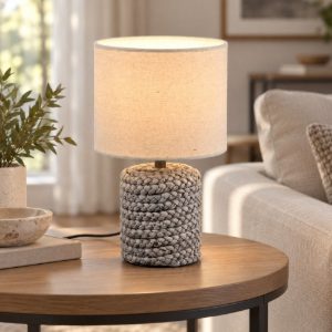 Abat-jour per comodino ceramica marrone