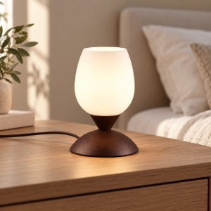 Lampada da comodino camera da letto marrone ruggine