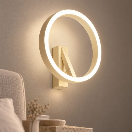 Gea luce criseide applique per comodino camera da letto led 30w 3000k ad anello new beige