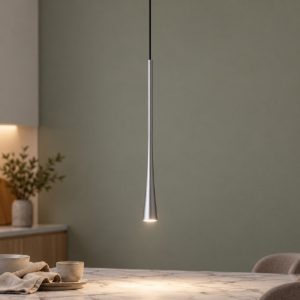 Gea luce dafne lampada a sospensione piccola per cucina led 7w 3000k argento