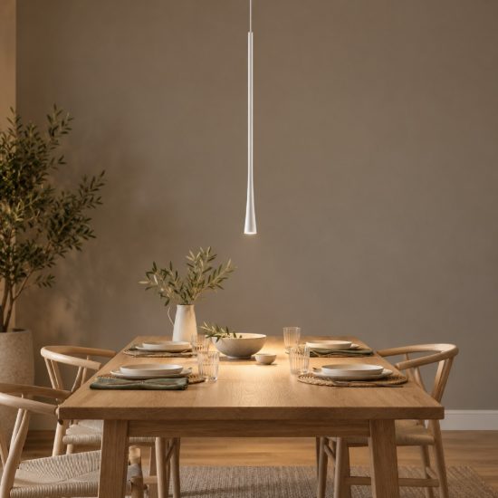 Gea luce dafne lampada a sospensione grande da incasso per cucina led 7w 3000k bianco satinato