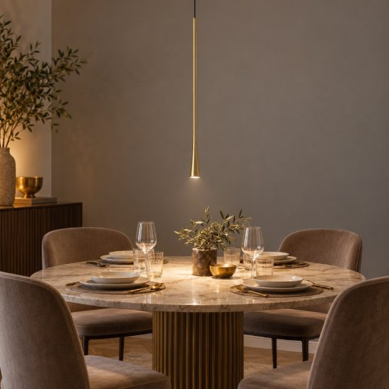 Gea luce dafne lampada a sospensione grande da incasso per cucina led 7w 3000k oro