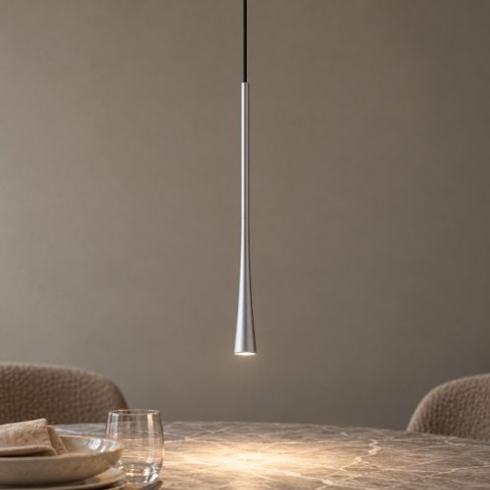 Gea luce dafne lampada a sospensione piccola da incasso per cucina led 7w 3000k argento