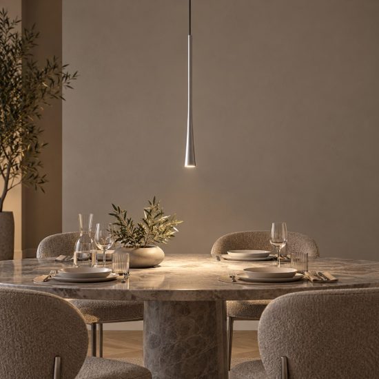 Gea luce dafne lampada a sospensione piccola da incasso per cucina led 7w 3000k argento